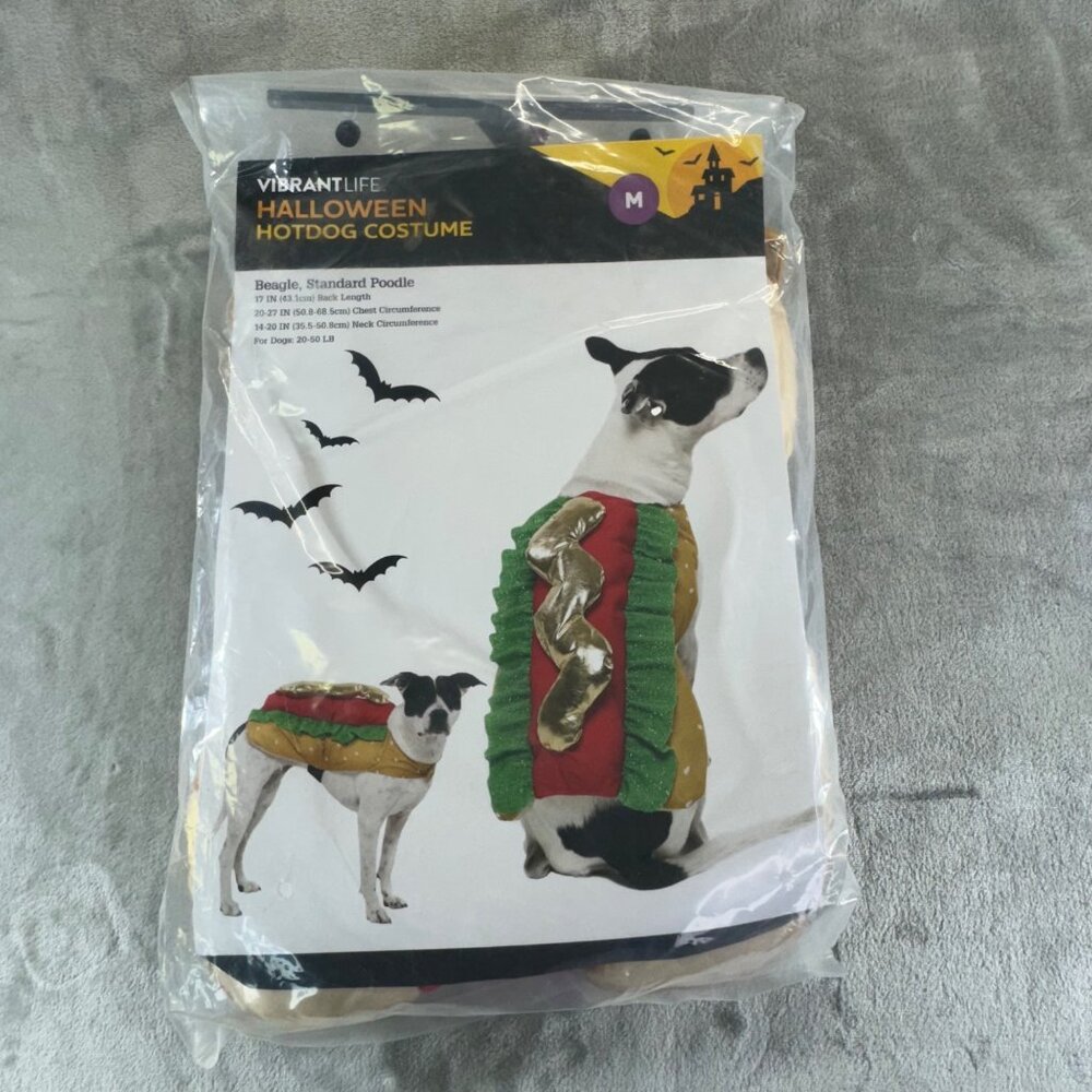 Vibrant Life Halloween Hotdog Dog Costume Medium NWT